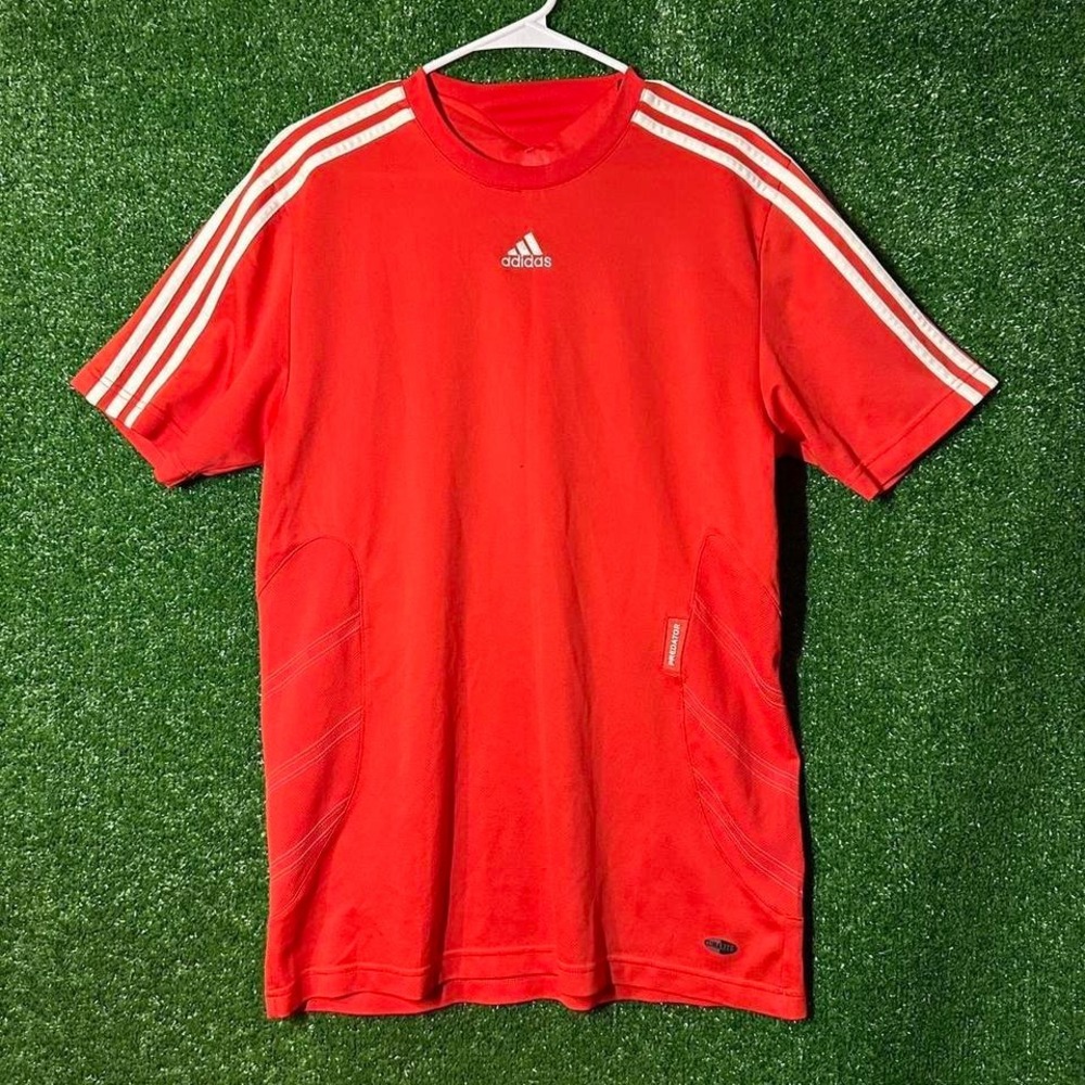 Adidas Red Center Logo Jersey Tee